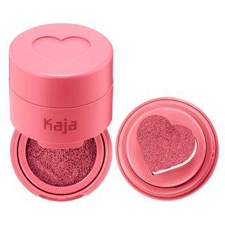 Kaja Cheeky Stamp cushion blush in Saucy product detail showing heart-shaped stamp